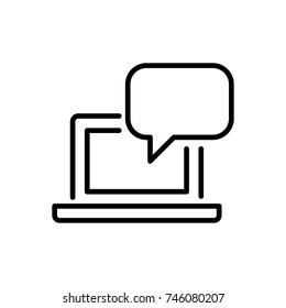 Modern message line icon. Premium pictogram isolated on a white background. Vector illustration. Stroke high quality symbol. Speech bubble icon in modern line style.