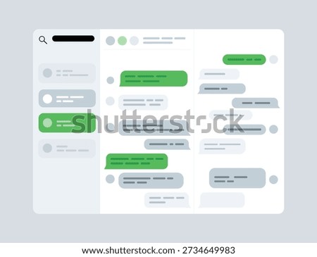 Modern Messaging App Interface UI Design with Chat Conversation Layout