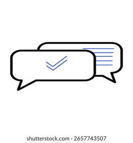 Icono de mensajería moderno perfecto para App de comunicación y Sitios web comerciales para el éxito y la confirmación