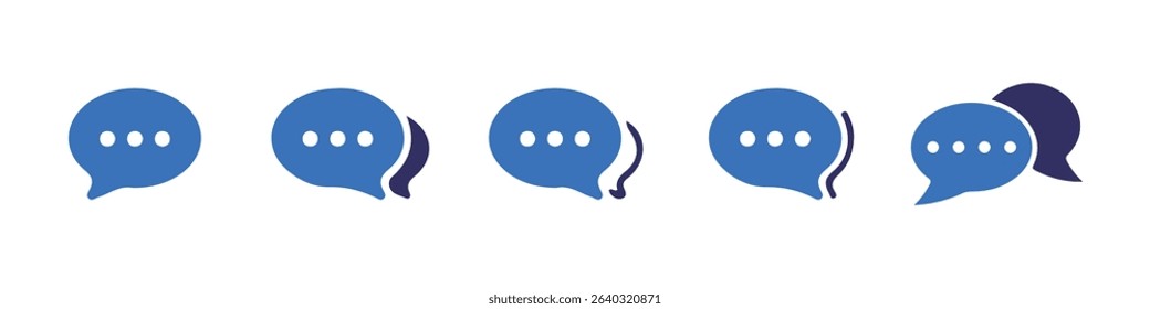 Modern Messaging Icons – Blue and Violet Speech Bubble Collection, Vector eps 10