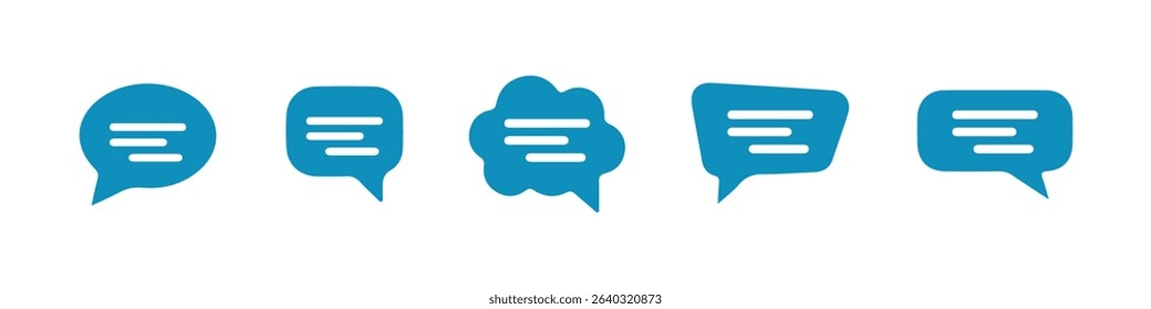 Modern Messaging Icons – Blue and Violet Speech Bubble Collection, Vector eps 10