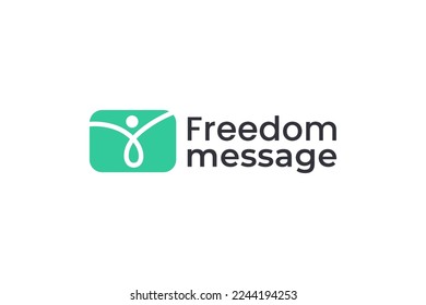 modern messaging logo design concept