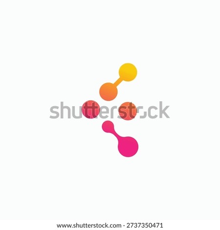 Modern meta ball, neuron, biotechnology molecule atom DNA icon initial letter technology logo design inspiration	
