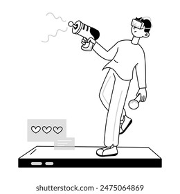 Moderne Meta World Doodle Mini Illustrationen 

