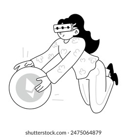 Moderne Meta World Doodle Mini Illustrationen 

