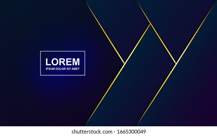 Fondo de metal moderno con luz azul. Ilustración vectorial de fondo abstracto con tema azul oscuro, elegante y moderno