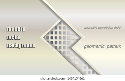 Modern metal background. geometric pattern. constructive technological design 