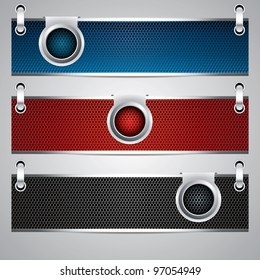 Modern metal banner set