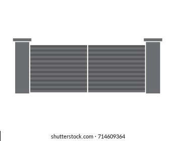 modern metal gate- vector illustration