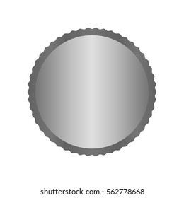 Modern metal silver circle metal badges, labels and design elements. Vector illustration