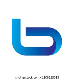 modern, metallic blue letter b