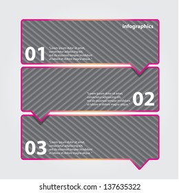 Modern metallic Design template / can be used for infographics / numbered banners / horizontal cutout lines / graphic or website layout vector