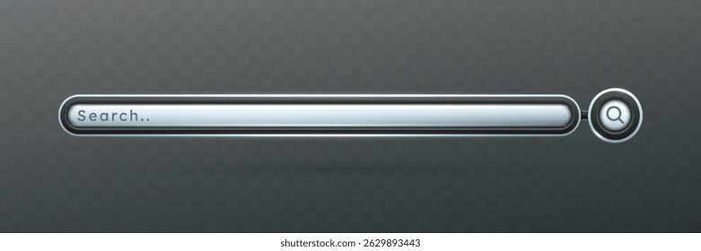 Modern Metallic Search Bar UI Design for Websites and Mobile Apps