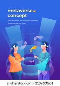 Modern Metaverse illustration with a clean illustration Vector EPS