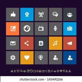 Modern metro social network icons, for mobile devices and contemporary interfaces