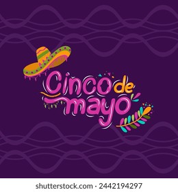 Modern Mexican Cinco de Mayo Celebration Illustration with Sombrero, Fun and Festive Cinco de Mayo Mexican Illustration with Sombrero Hat,
Colorful Cinco de Mayo Fiesta Illustration with Mexican text