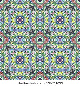 Modern Mexican fabric design in vivid and bright colors, seamless