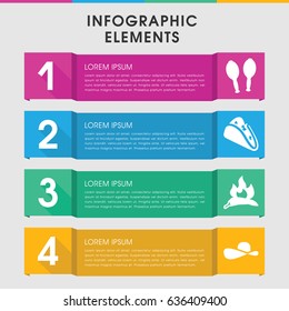 Modern mexican infographic template. infographic design with mexican icons includes chili, taco, maracas. can be used for presentation, diagram, annual report, web design.