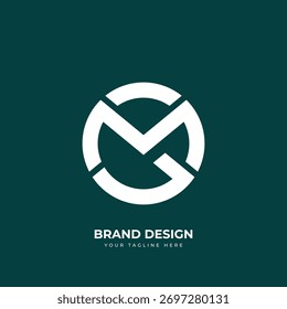 Modern Mg or Gm circle monogram logo with unique geometric style for premium branding identity design.