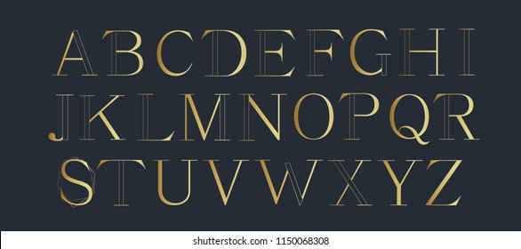 Modern mibimal alphabet. Initials. Monogram. Uppercase glyphs.