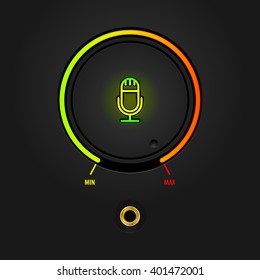 Modern Mic Volume Meter Adjust With Jack Hole On Matte Black