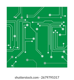 Ilustración moderna de diseño de microchip y circuito