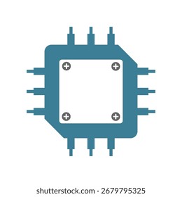 Ilustración moderna de diseño de microchip y circuito