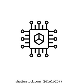Modern Microchip Graphic Representation for Computer Sciences Illustrations