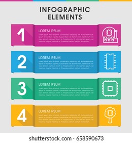 Modern microchip infographic template. infographic design with microchip icons includes cpu, cpu. can be used for presentation, diagram, annual report, web design.