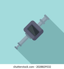 Modern micrometer icon flat vector. Caliper scale. Micrometer precision