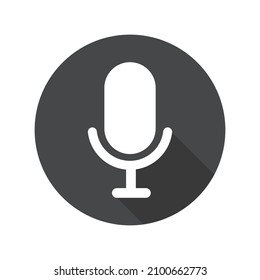Icono de micrófono moderno en negro. Vector.
