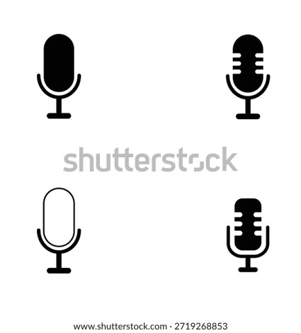 A modern microphone icon vector illustration designed in a clean and minimal style, perfect for audio, music, podcast, broadcasting, and communication-related projects. This versatile mic icon is ideal for podcast branding, music apps, recording studios, voice assistants, live streaming platforms, user interface design, websites, logos, infographics, and promotional materials. The simple vector design ensures excellent scalability and sharp quality for both print and digital use. Provided in fully editable EPS format, this microphone icon is suitable for professional designers, content creators, and developers.
