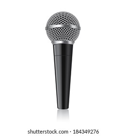 Modern microphone isolated on white photo-realistic vector illustration