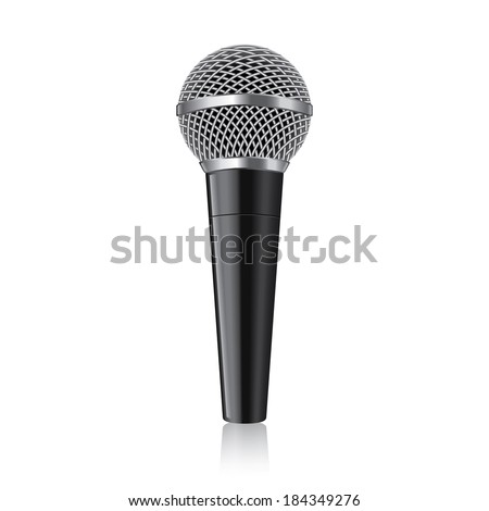 Modern microphone isolated on white photo-realistic vector illustration