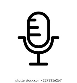 Modern microphone stand and microphone icon. Recording microphone. Vector.
