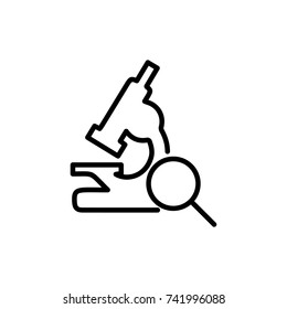 Modern microscope line icon. Premium pictogram isolated on a white background. Vector illustration. Stroke high quality symbol. Microscope icon in modern line style.