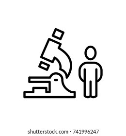 Modern microscope line icon. Premium pictogram isolated on a white background. Vector illustration. Stroke high quality symbol. Microscope icon in modern line style.
