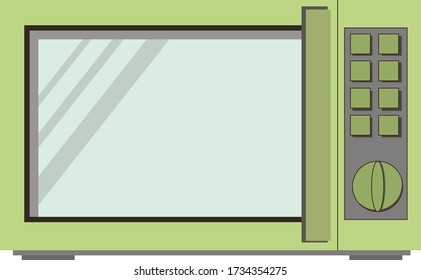 Modern microwave.. A household appliance for heating and thawing food, for cooking, with a timer.