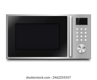 Modern microwave. Kitchen electric appliance for cooking food. Vector illustration. Eps 10.