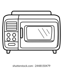 Contorno de microondas moderno en formato Vector, ideal para gráficas culinarias.