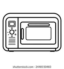 Modern microwave outline in vector format, ideal for culinary graphics.
