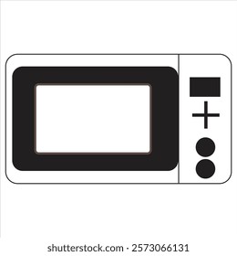 Modern Microwave Oven Line Art Drawing