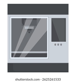 Forno de micro-ondas moderno com controles touch pad em um ambiente de cozinha, renderizado em escala de cinza