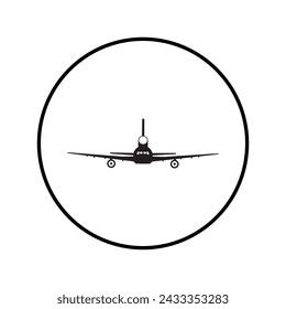 Modern military aircraft. outline drawing plane in a flat style in white background.