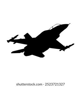 modern military jetfighter silhouette vector