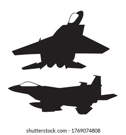 modern military jetfighter vector design. silhouette airplane