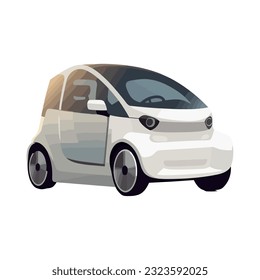 Modern mini van over white