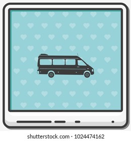Modern minibus flat vector icon.