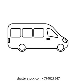 Modern Minibus Icon Vector
