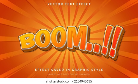 Modern Minimal 3d Gradient Word Boom Editable Text Effect Design Template. Effect Saved In Graphic Style